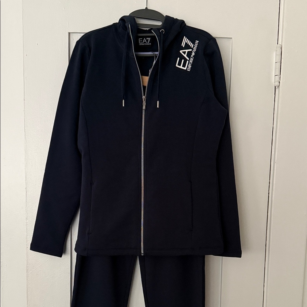 Emporio Armani Black Zip-Up Hoodie